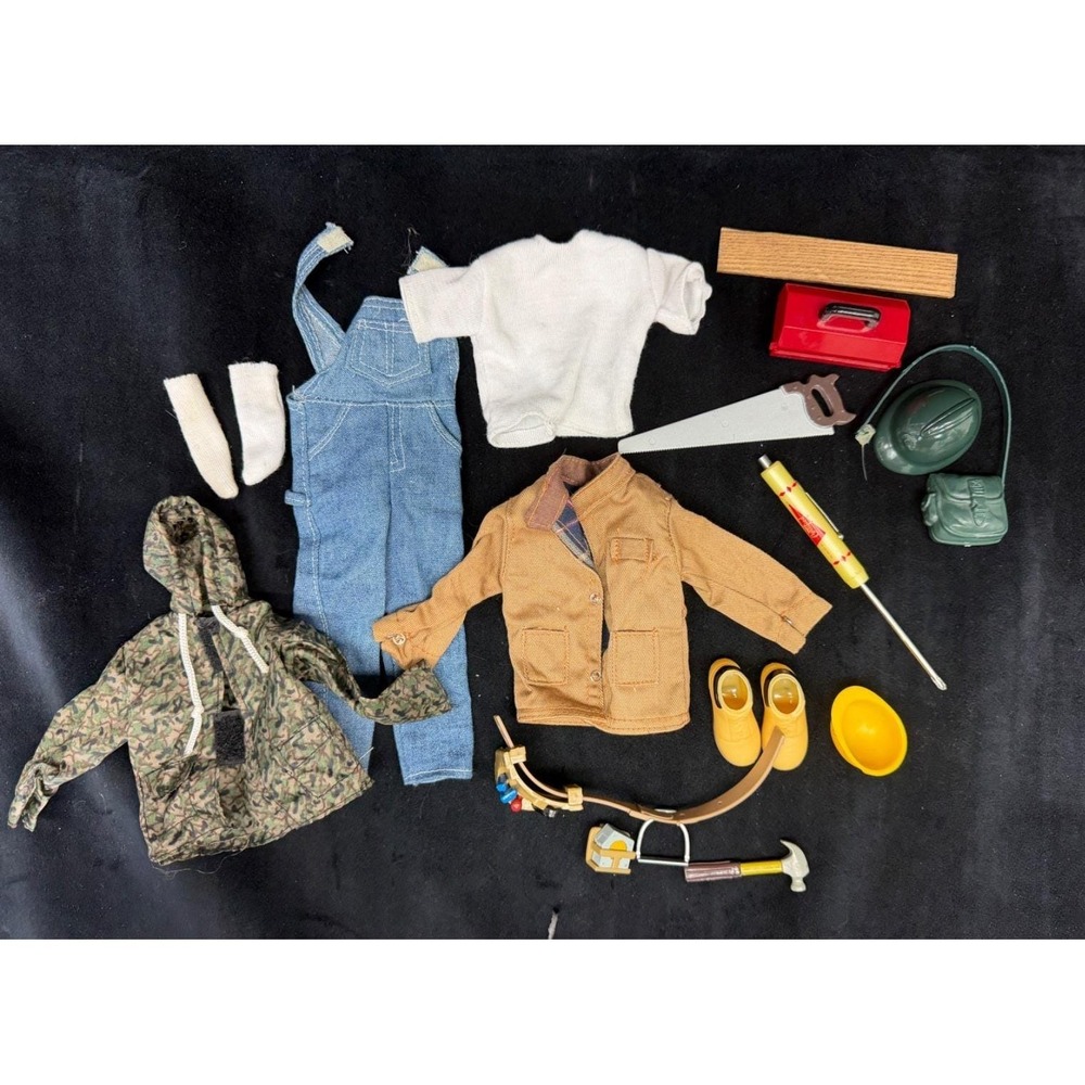 Rare Vtg 2002 Construction Jack Accessories Plumber Carpenter Lot Clothes Tools